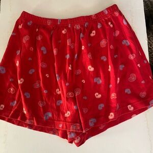 Disneyland Resort L Pajama Shorts Lg Mickey Head Heart Elastic Waistband  Large